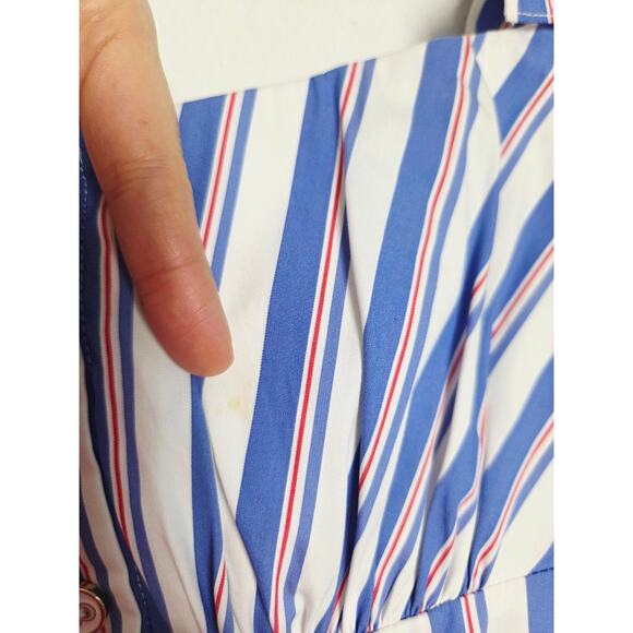 Caroline Constas Off Shoulder Dress Striped Medium M - Picture 12 of 15